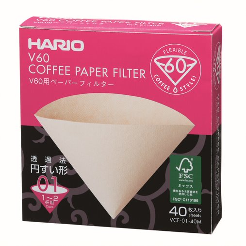 HARIO - 10*40 filtres naturels pour Dripper 01- 1/2 tasses