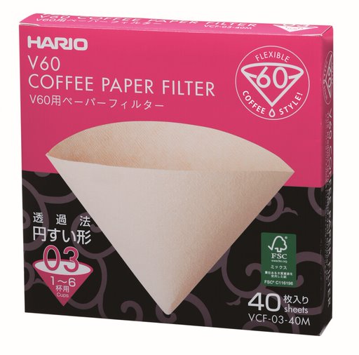 HARIO - 10*40 filtres naturels pour Dripper - 1/6 tasses